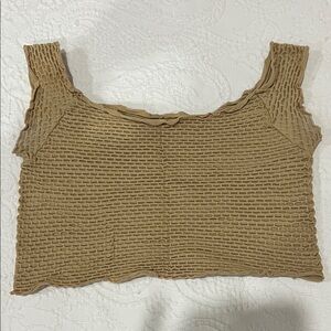 Fashion Nova Textured Brown Crop Top